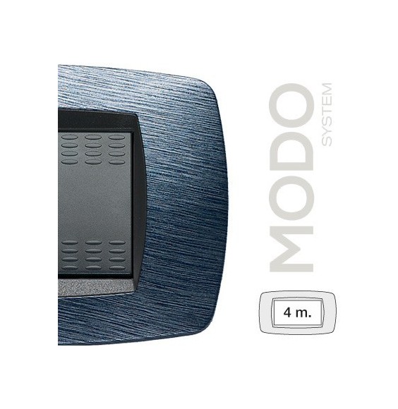 Placca Master Modo Satinato Blu 4 Posti 39TC524
