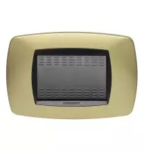 Placca Master Modo 3 posti in tecnopolimero ottone opaco 39TC243