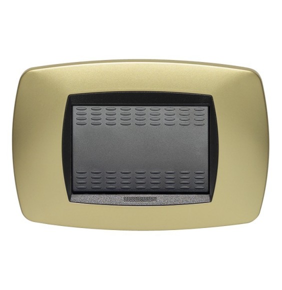 Placca Master Modo 3 posti in tecnopolimero ottone opaco 39TC243