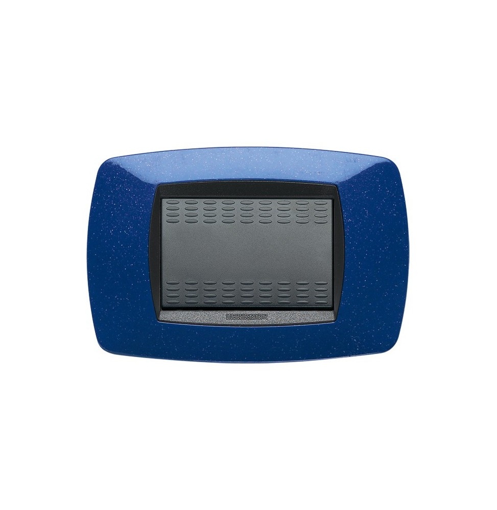 Placca Master Modo 3 posti in tecnopolimero Blu Vio 39TC363