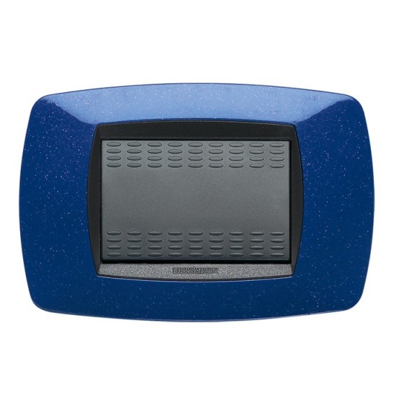 Placca Master Modo 3 posti in tecnopolimero Blu Vio 39TC363