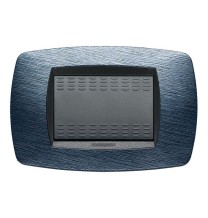 Placca Master Modo 3 posti in tecnopolimero satinato blu 39TC523