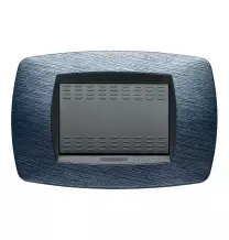 Placca Master Modo 3 posti in tecnopolimero satinato blu 39TC523