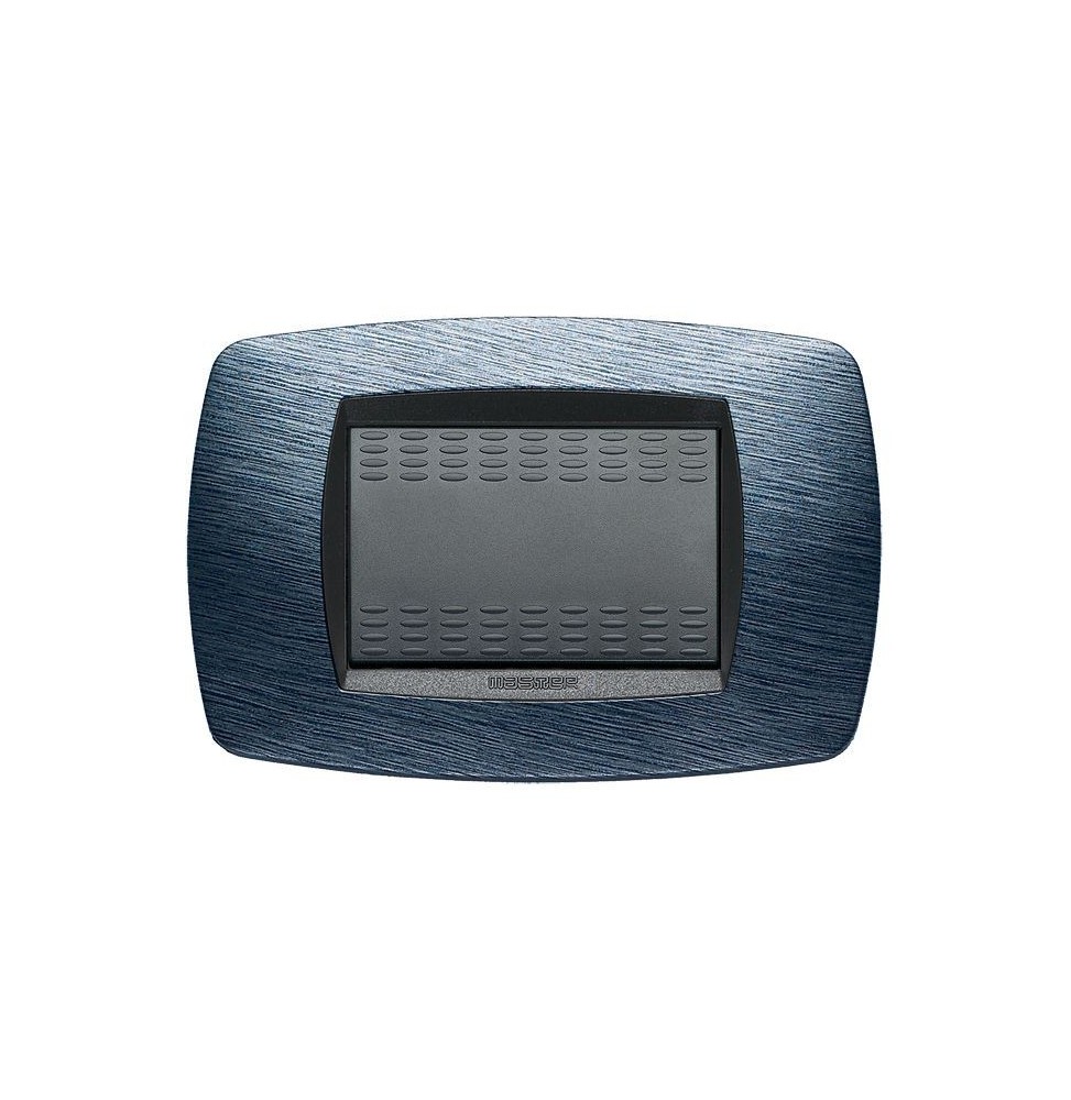 Placca Master Modo 3 posti in tecnopolimero satinato blu 39TC523