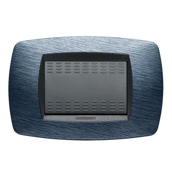 Placca Master Modo 3 posti in tecnopolimero satinato blu 39TC523