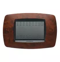 Placca Master Modo 3 posti in tecnopolimero radica di noce 39TC413