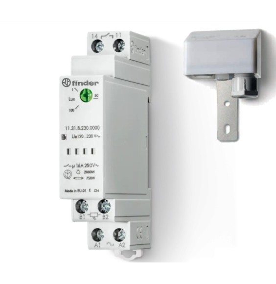Crepuscolare Modulare con fotosensore separato  230V 16A Finder 113182300000