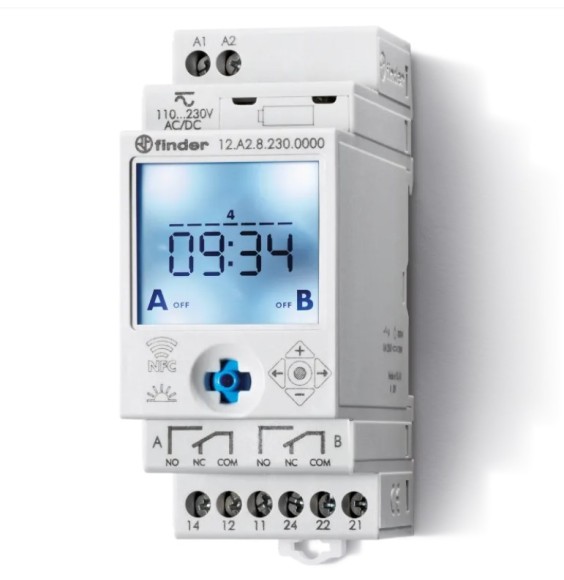Interruttore astronomico digitale funzione NFC 2 Contatti  Finder 12A282300000