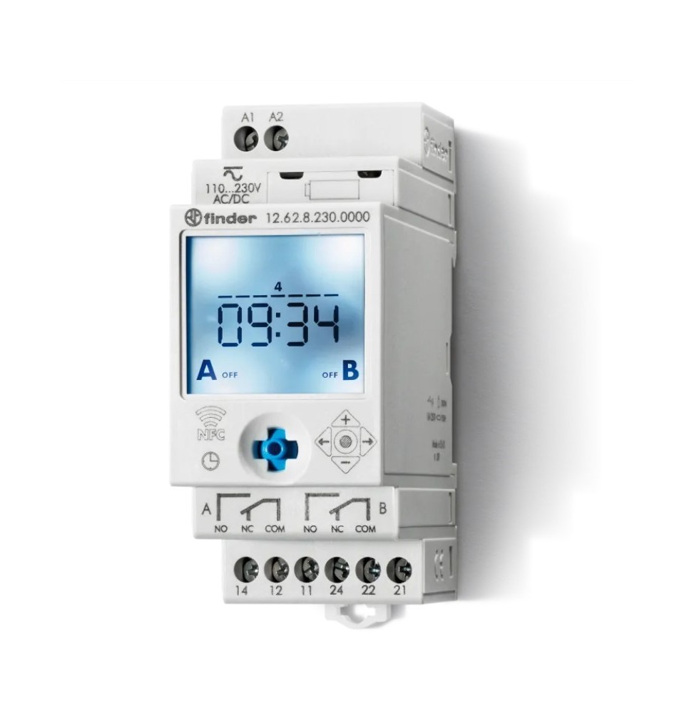 Interruttore orario digitale Settimanale Funzione NFC 2 Scambi Finder 126282300000