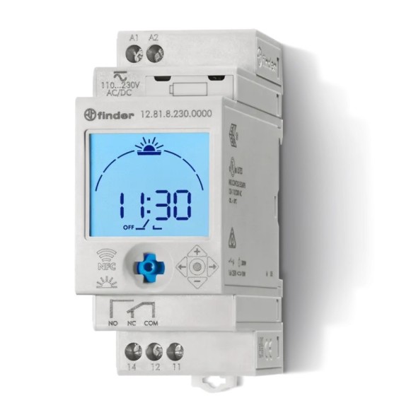 Interruttore orario digitale Astronomico NFC 1 Scambio 16A Finder 128182300000
