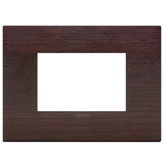 Placca  Vimar Arke' Classic 3 moduli Legno Naturale Wengè 19653.41
