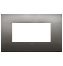 Placca  Vimar Arke' Classic 4 moduli Cromo Nero 19654.09