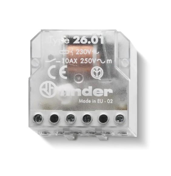 Rele' interruttore da incasso serie 26 Bobina 24V Finder 260180240000