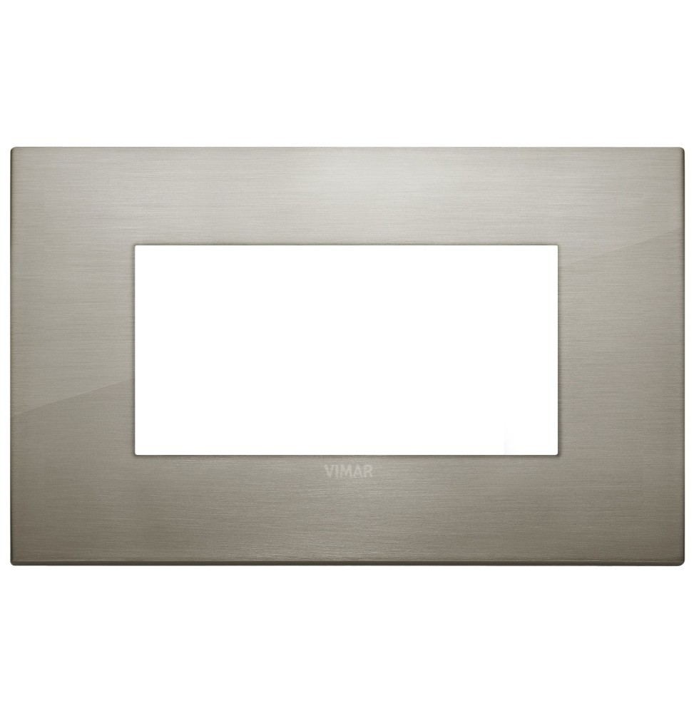 Placca  Vimar Arke' Classic 4 moduli Acciaio Spazzolato 19654.08