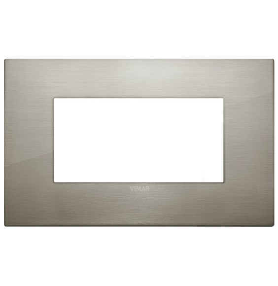 Placca  Vimar Arke' Classic 4 moduli Acciaio Spazzolato 19654.08