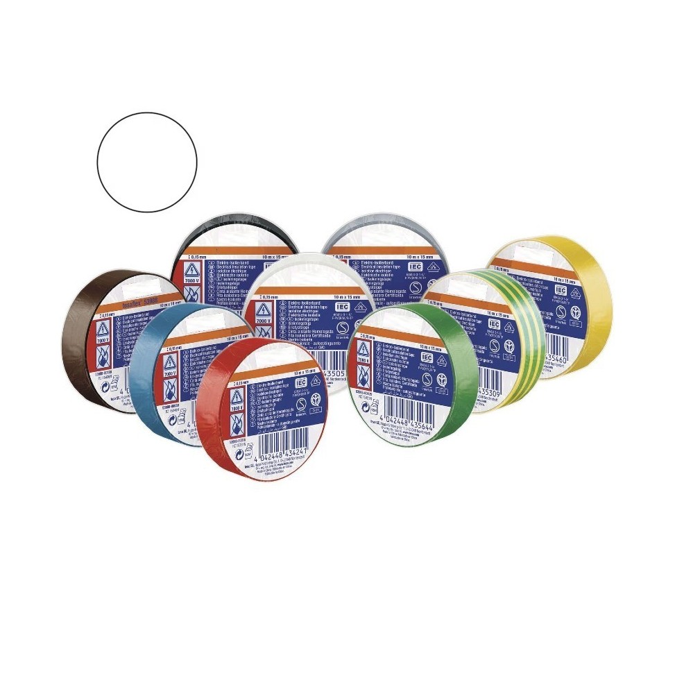 Nastro isolante 10x15 Spessore 0,13 Bianco in PVC