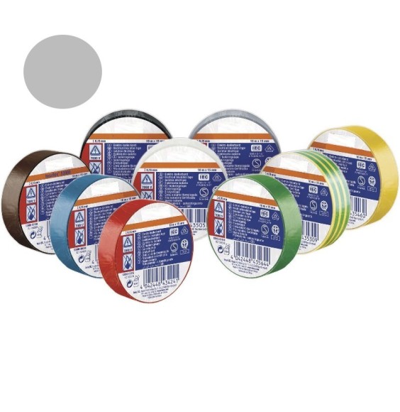 Nastro isolante 10x15 Spessore 0,13 Grigio in PVC