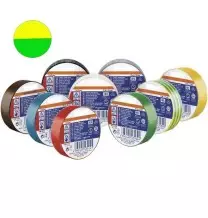 Nastro isolante 10x15 Spessore 0,13 Giallo Verde in PVC