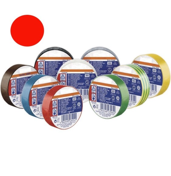 Nastro isolante 10x15 Spessore 0,13 Rosso in PVC