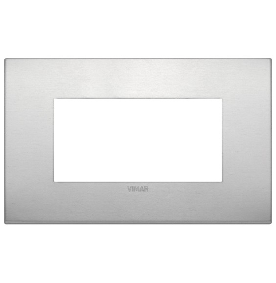 Placca  Vimar Arke' Classic 4 moduli Alluminio Naturale  19654.15