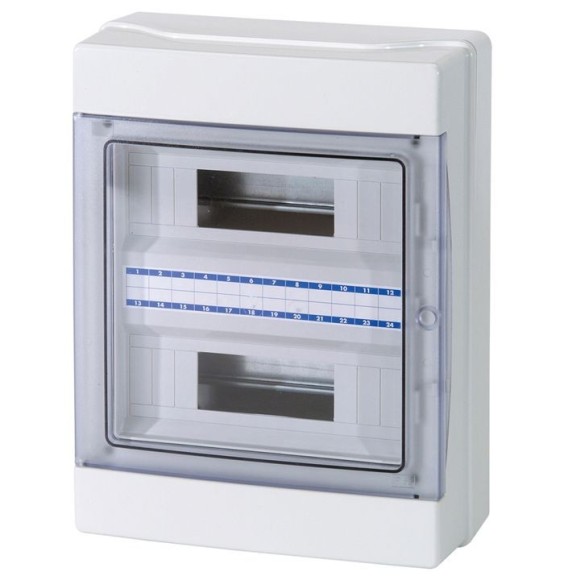 Centralino da parete stagno IP65 24 moduli con porta Fume' Master M04924-T