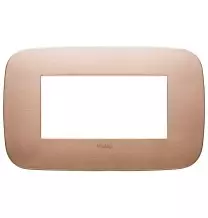 Placca  Vimar Arke' Round 4 moduli Rame Spazzolato 19684.11