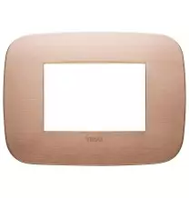 Placca  Vimar Arke' Round 3 moduli Rame Spazzolato 19683.11