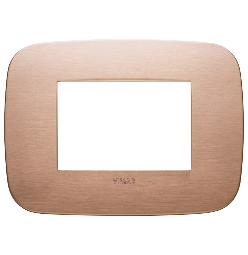 Placca  Vimar Arke' Round 3 moduli Rame Spazzolato 19683.11