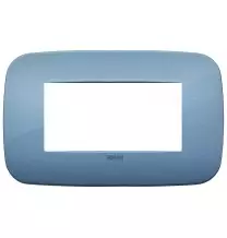Placca Vimar Arkè Round 4 moduli Blu 19684.86