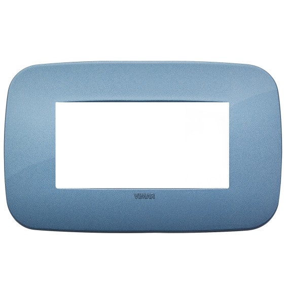 Placca Vimar Arkè Round 4 moduli Blu 19684.86