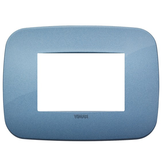Placca Vimar Arkè Round 3 moduli Blu 19683.86