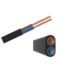 Cavo elettrico piatto multipolare flessibile 2x0,75mmq Nero