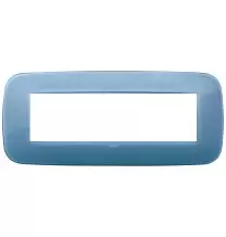 Placca Vimar Arke' Round 7 moduli Reflex Oltremare 19687.64