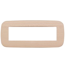 Placca Vimar Arke' Round 7 moduli Legno Naturale di Acero 19687.53