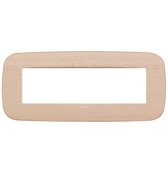 Placca Vimar Arke' Round 7 moduli Legno Naturale di Acero 19687.53