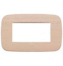 Placca Vimar Arke' Round 4 moduli Legno Naturale di Acero 19684.53