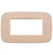Placca Vimar Arke' Round 4 moduli Legno Naturale di Acero 19684.53