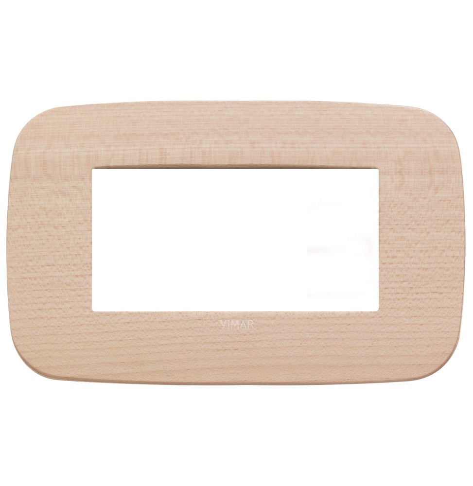 Placca Vimar Arke' Round 4 moduli Legno Naturale di Acero 19684.53