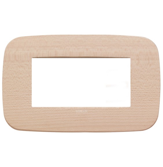 Placca Vimar Arke' Round 4 moduli Legno Naturale di Acero 19684.53