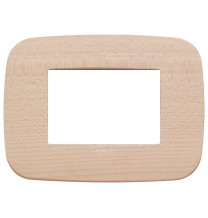 Placca Vimar Arke' Round 3 moduli Legno Naturale di Acero 19683.53