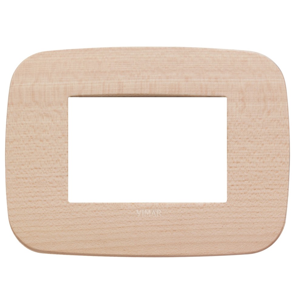 Placca Vimar Arke' Round 3 moduli Legno Naturale di Acero 19683.53