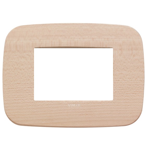 Placca Vimar Arke' Round 3 moduli Legno Naturale di Acero 19683.53