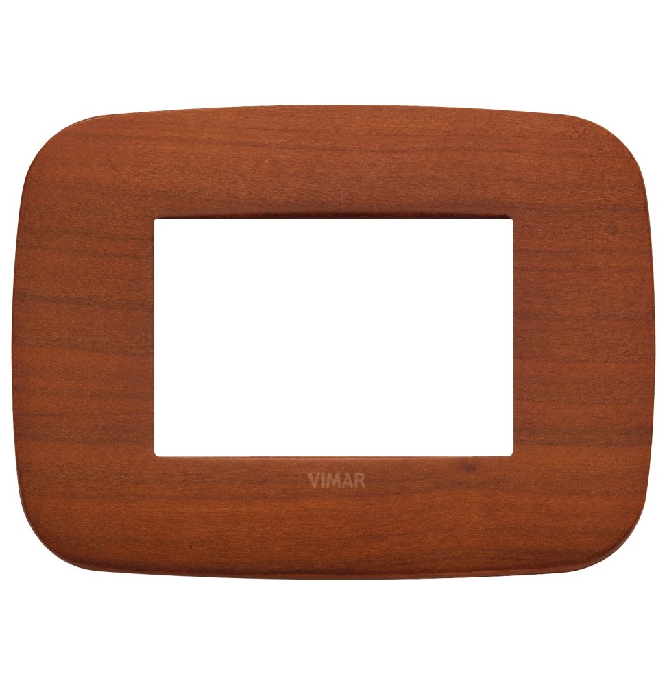 Placca Vimar Arke' Round 3 moduli Legno Naturale di Ciliegio 19683.52