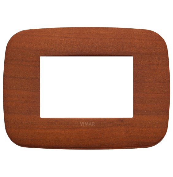 Placca Vimar Arke' Round 3 moduli Legno Naturale di Ciliegio 19683.52