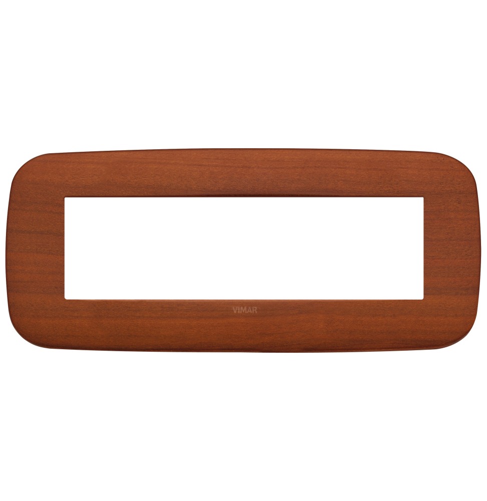 Placca Vimar Arke' Round 7 moduli Legno Naturale di Ciliegio 19687.52