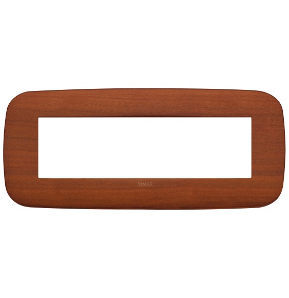 Placca Vimar Arke' Round 7 moduli Legno Naturale di Ciliegio 19687.52