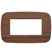 Placca Vimar Arke' Round 4 moduli Legno Naturale di Noce 19684.51