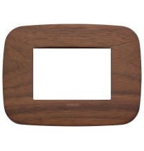 Placca Vimar Arke' Round 3 moduli Legno Naturale di Noce 19683.51