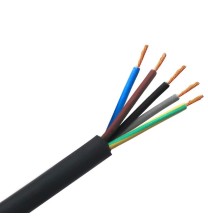 Cavo con guaina in Neoprene nero 5G1,5 mmq con giallo verde