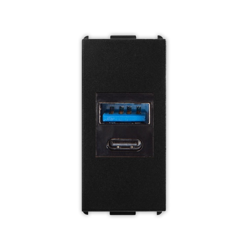 Presa USB Tipo A+C 240Vac 20W Pixia Nera Master 14212AC